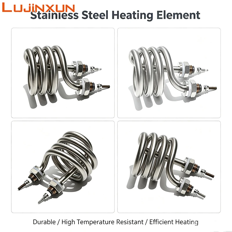 LUJINXUN 220V 2.5/3/4.5KW Spiral Coiled Heating Element Threaded Electric Water Tube Heater Immersion Resistor Replacement 1pc