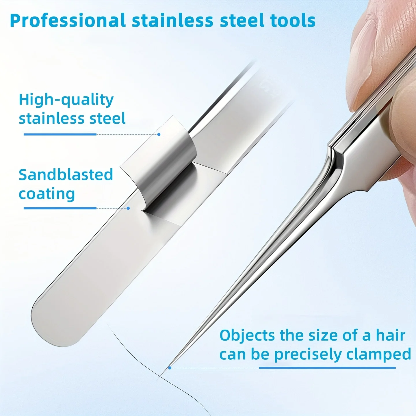 Set di 15 strumenti di bellezza per la pulizia del viso, pinze in acciaio inossidabile, clip per celle, estrattore di comedoni, strumento per la rimozione di punti neri e punti bianchi