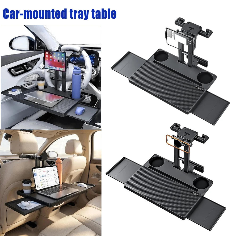 Car Foldable Tray Table Rear Seat Multifunctional Laptop Desk for Eating Writing Travel Camping Road Trip Auto Accessory