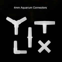 10pcs/lot 4mm Plastic Aquarium Fish Tank Air Pump Connector T Shaped Connector Control Valve Air Pipe Tube Fish Accessories