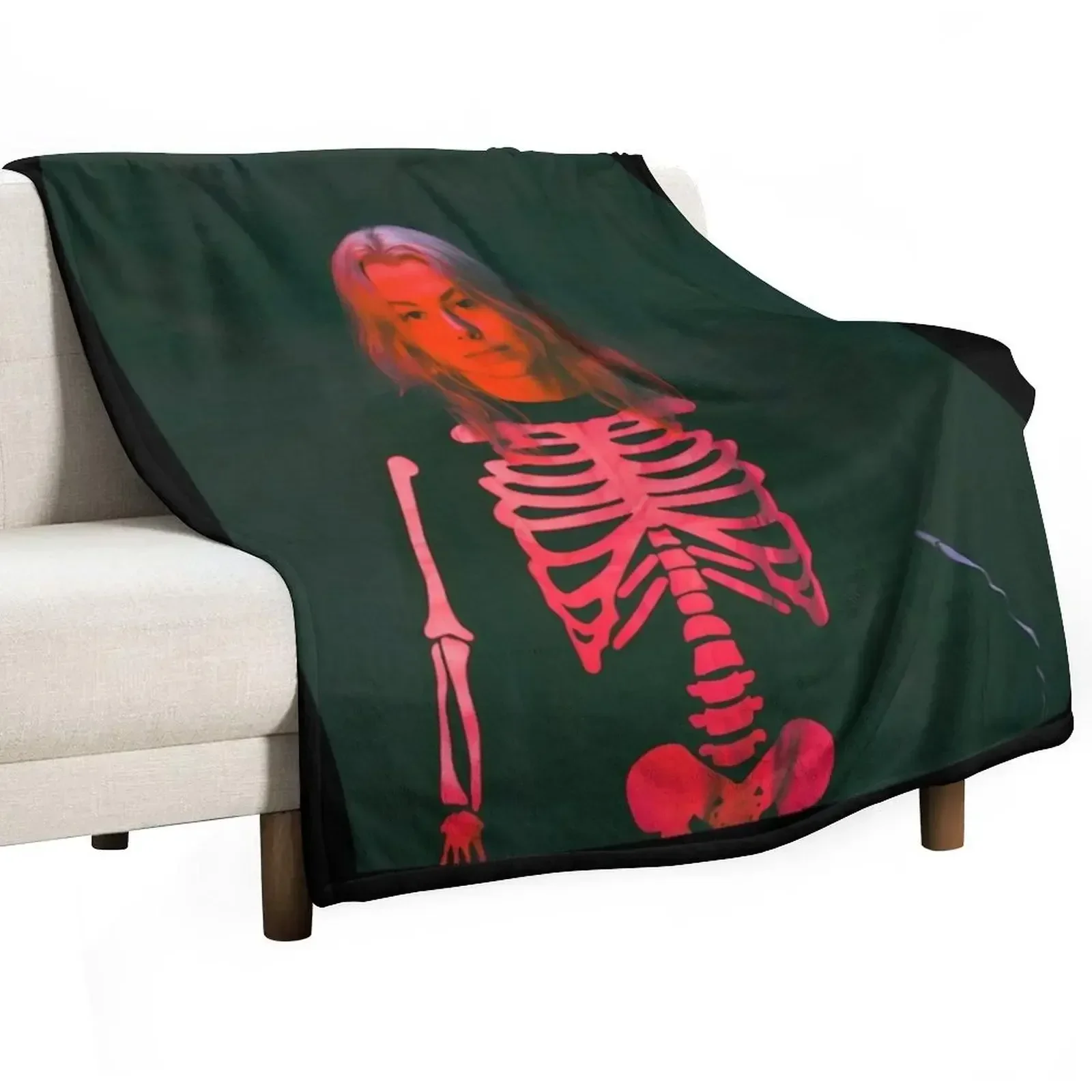 PHOEBE BRIDGERS SKELETON Throw Blanket Flannel Fabric Loose Blankets