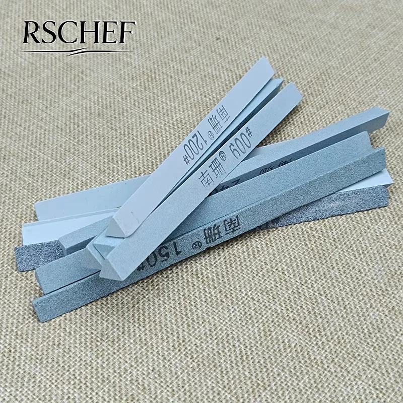 2/3 pièces 80-3000 #   Triangle huile pierre vert carbure de silicium tige de sable bloc de meulage céramique Jade Triangle couteau aiguiseur outil