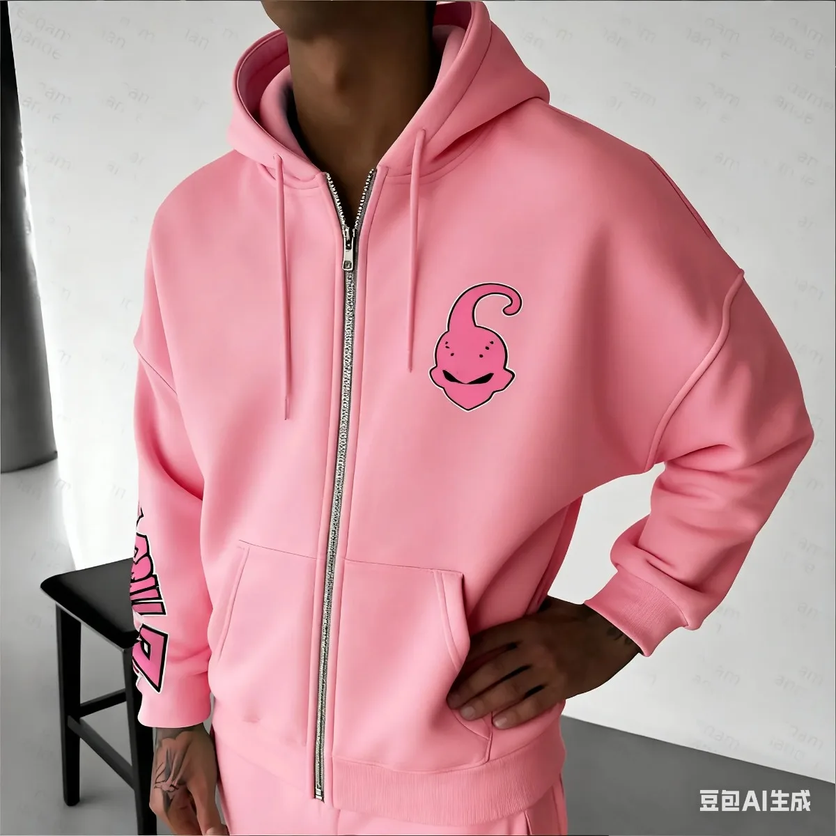 

Dragon Ball Majin Buu Pink 2025 New Hot Villain Anime Hoodie Men Black Cotton Casual Autumn Winter Streetwear Fashion Cosplay