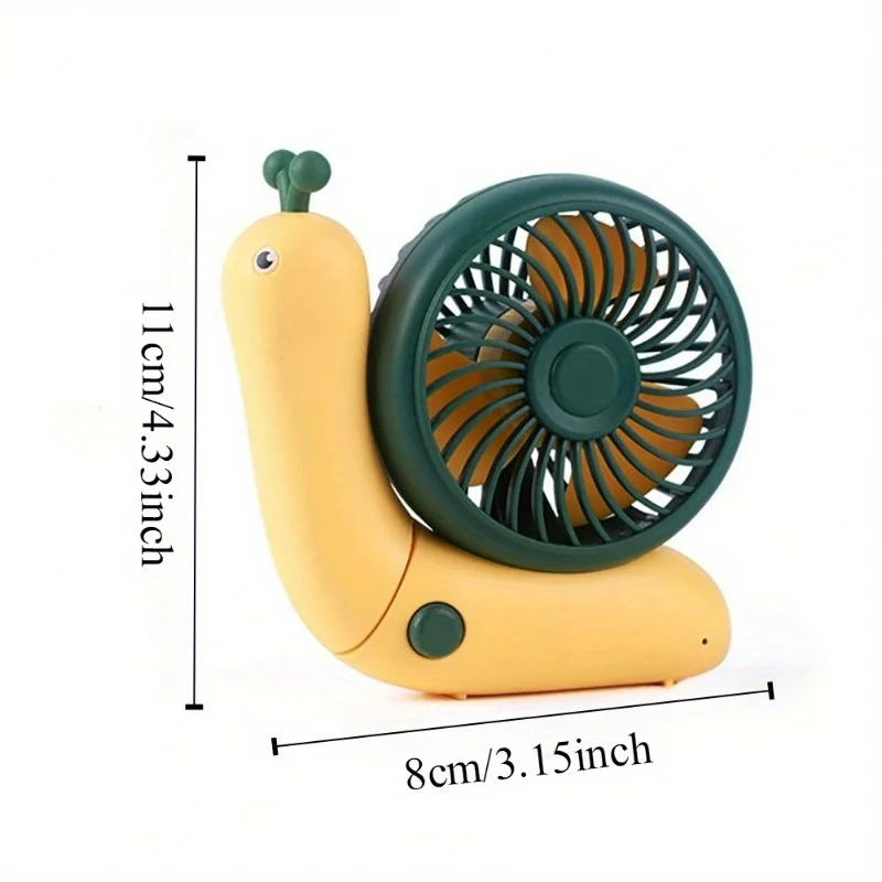 1 ventilateur de bureau portable, silencieux et puissant, pliable, en forme d'escargot._voghion.com