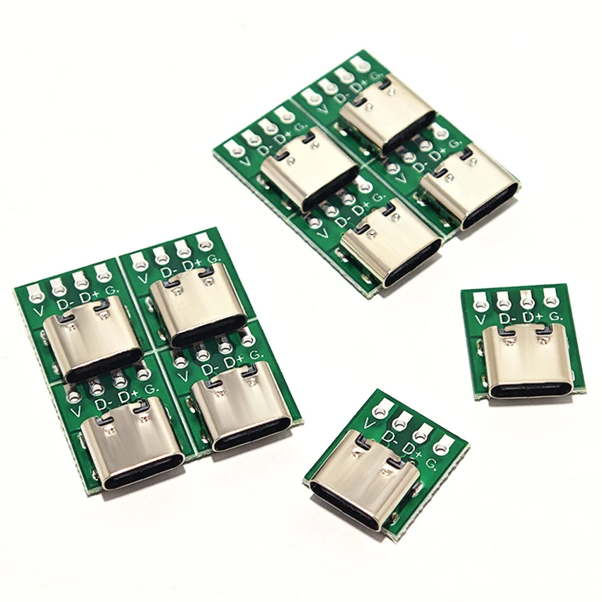 10Pcs TYPE C USB 3.1 Type C Connector 16Pin Test PCB Board Plate Adapter Socket type-c For Data Line Wire Cable Transfer