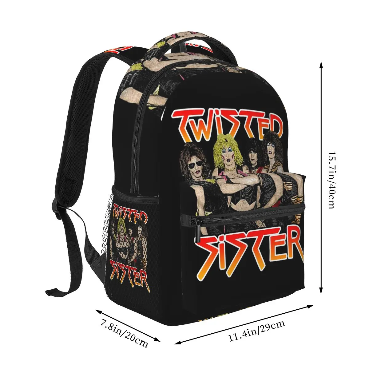 Color Grew Up Band Twister Sister Backpacks Boys Girls Bookbag Children School Bags Cartoon Rucksack Shoulder Bag Large Capacity