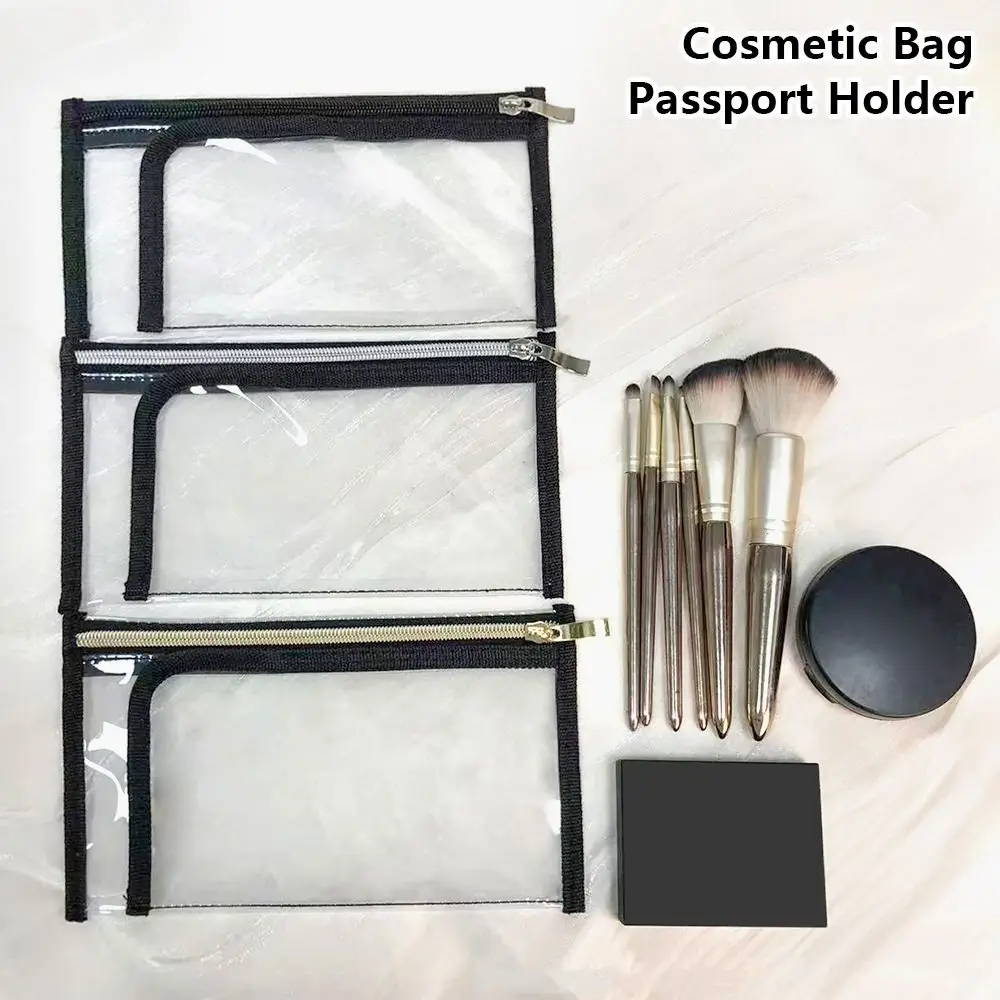 1Pcs New PVC Cosmetic Bag Transparent Waterproof Passport Holder Travel Portable Toiletry Bag