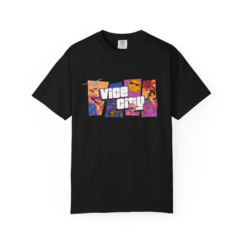 2026 GTA VI Grand Theft Auto 6 T-shirt Vice City Game Graphic Print Pure Cotton T-shirt Unisex Gamer Pullover Tops Ins Y2k