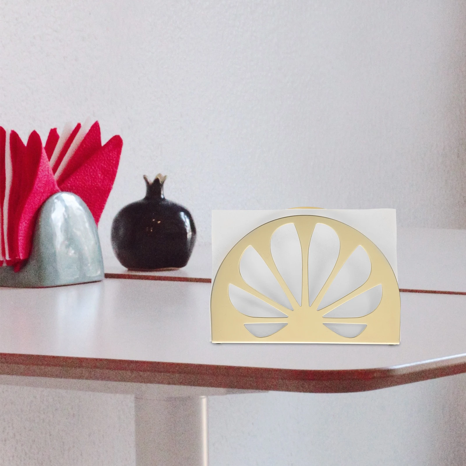 حامل مناديل ذهبية ريترو موزع مناديل الطاولة للمطبخ والمطعم بحافة ناعمة منظم حامل الورق العمودي #3