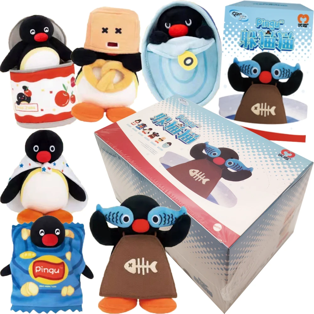 

Official Pingu Doll Pendant Blind Box Collection Hide and Seek Theme Cartoon Cute Design Penguin Fun Ornament Toys Kids Gifts