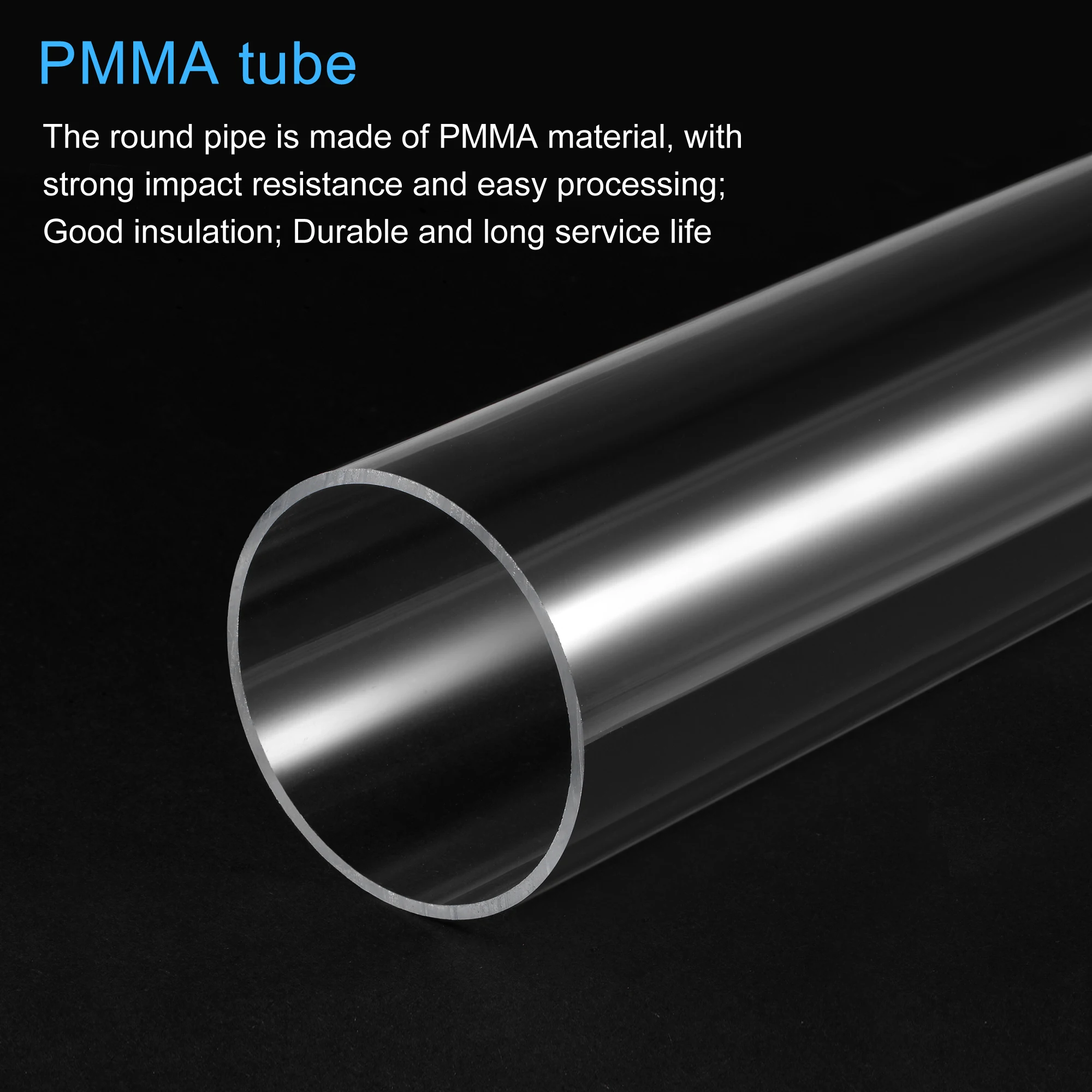200mm Clear Acrylic Pipe 36-115mm ID 40-120mm OD Rigid Acrylic Tube Fish Tank Plexiglass Pipe High Transparent Round Tube forDIY
