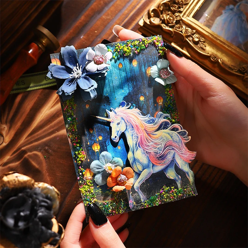 30 pcs/lot Starlight Forest series Memo Pads Material Paper Junk Journal Scrapbooking Retro Background Decorative sticker