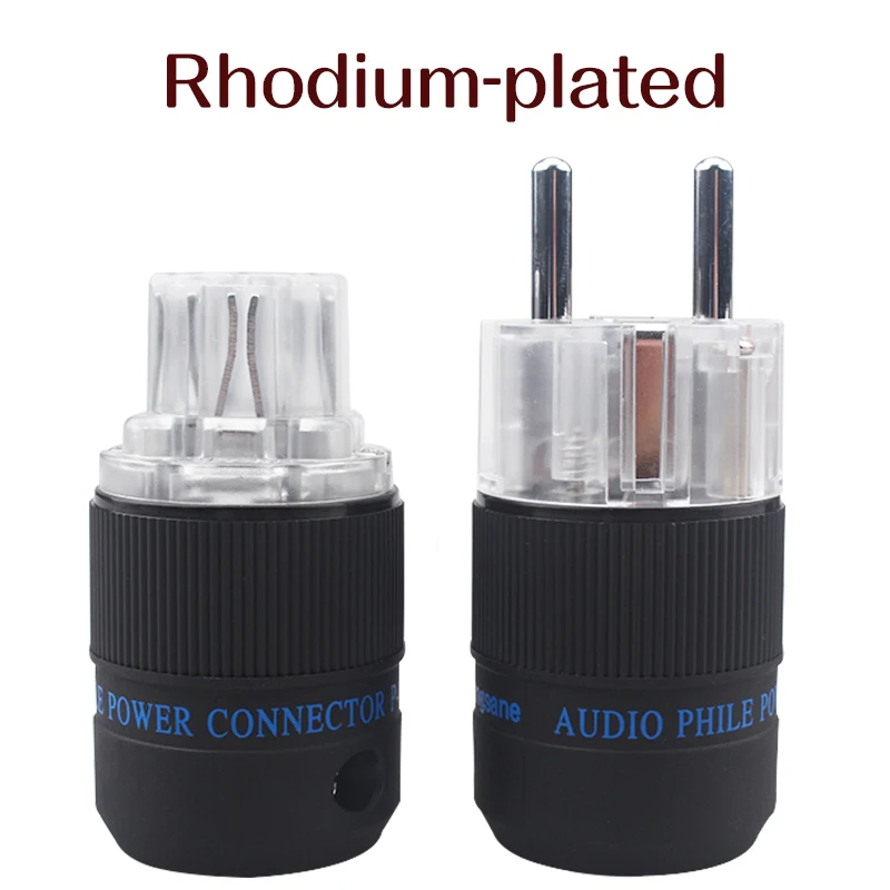 

HiFi P-09G/P-09PL A set of EU pure copper gold-plated/rhodium-plated audio power plug HiFi power cord DIY accessory plug
