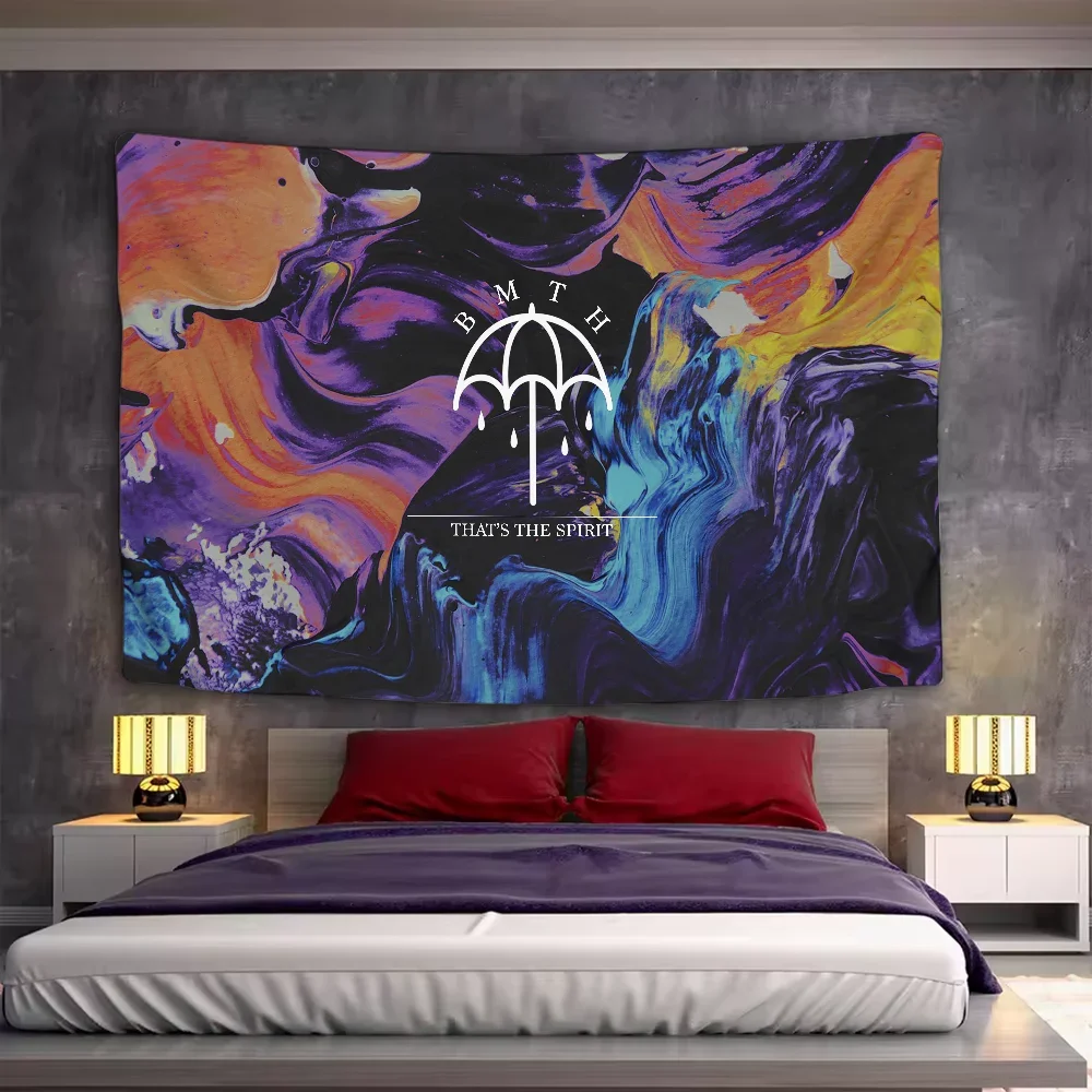 الفرقة B-Bring Me The H-Horizon نسيج رائع خلفية معلقة القماش غرفة نوم نسيج غرفة ديكور الجمالية نسيج الجدار الشنق