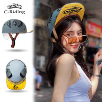 Motorcycle Helmet Personality Capacete De Moto Baseball Cap Helmet Riding Racing Motorbike Half Helmet Men Women  DOT Approved