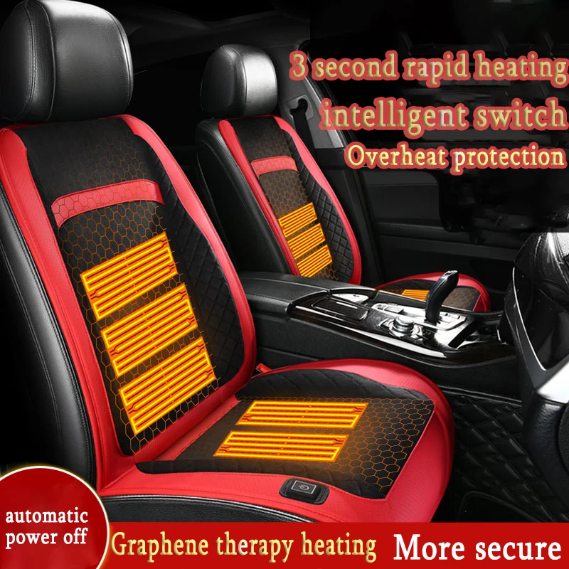 Graphene Electrically Heated Seat Cushion Car Mounted Cigarette Lighter 12V/24V Fast Thermal Insulation Single Car Heating Pad