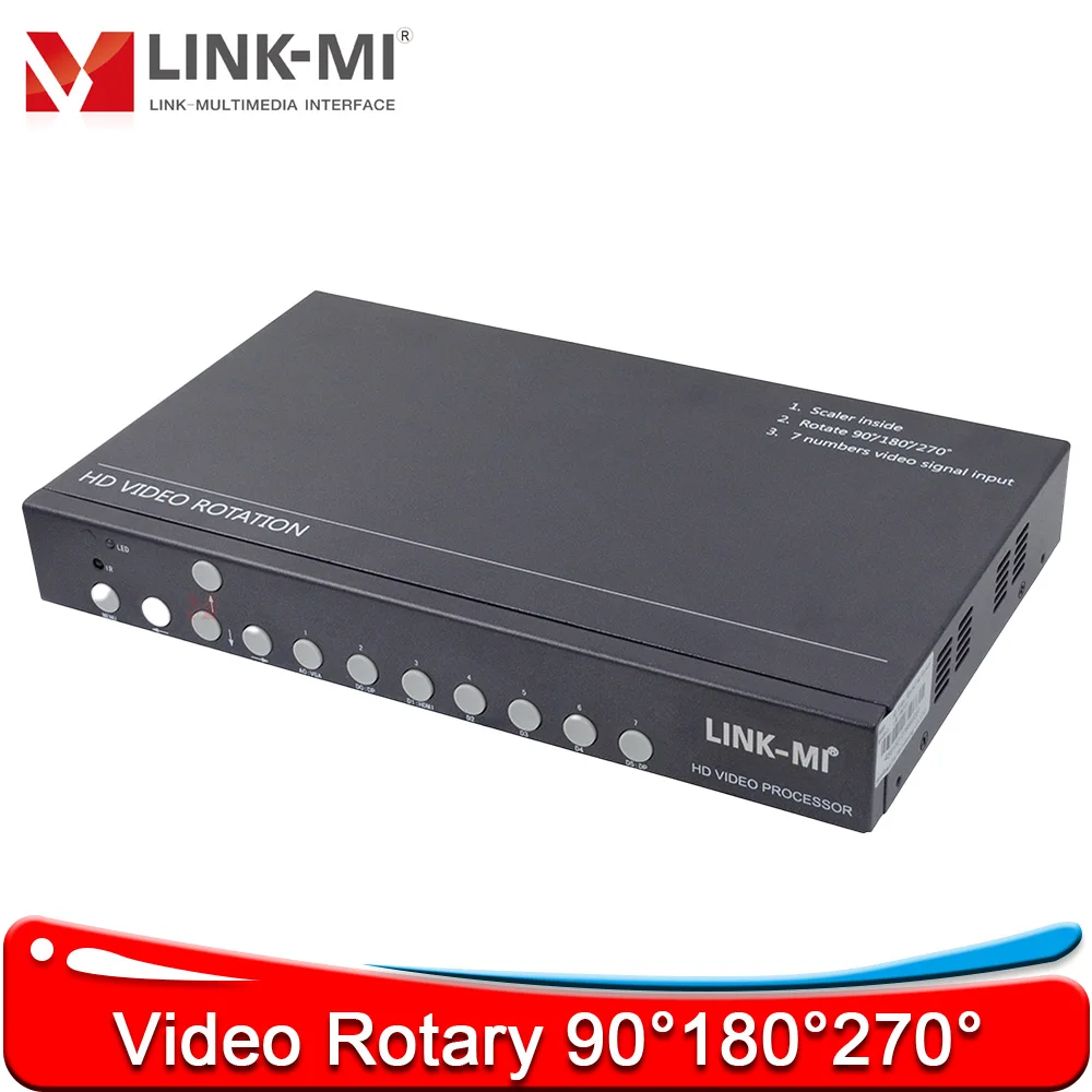 

HD Video Upscaler with 90°180°270° Rotary Switch, Input/Output signals, Image Rotation
