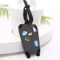 Business Trip Kawaii Identifiers Tag Label Backpack Handbag Silicone Luggage Tag Baggage Suitcase Name ID Tags with Strap 5