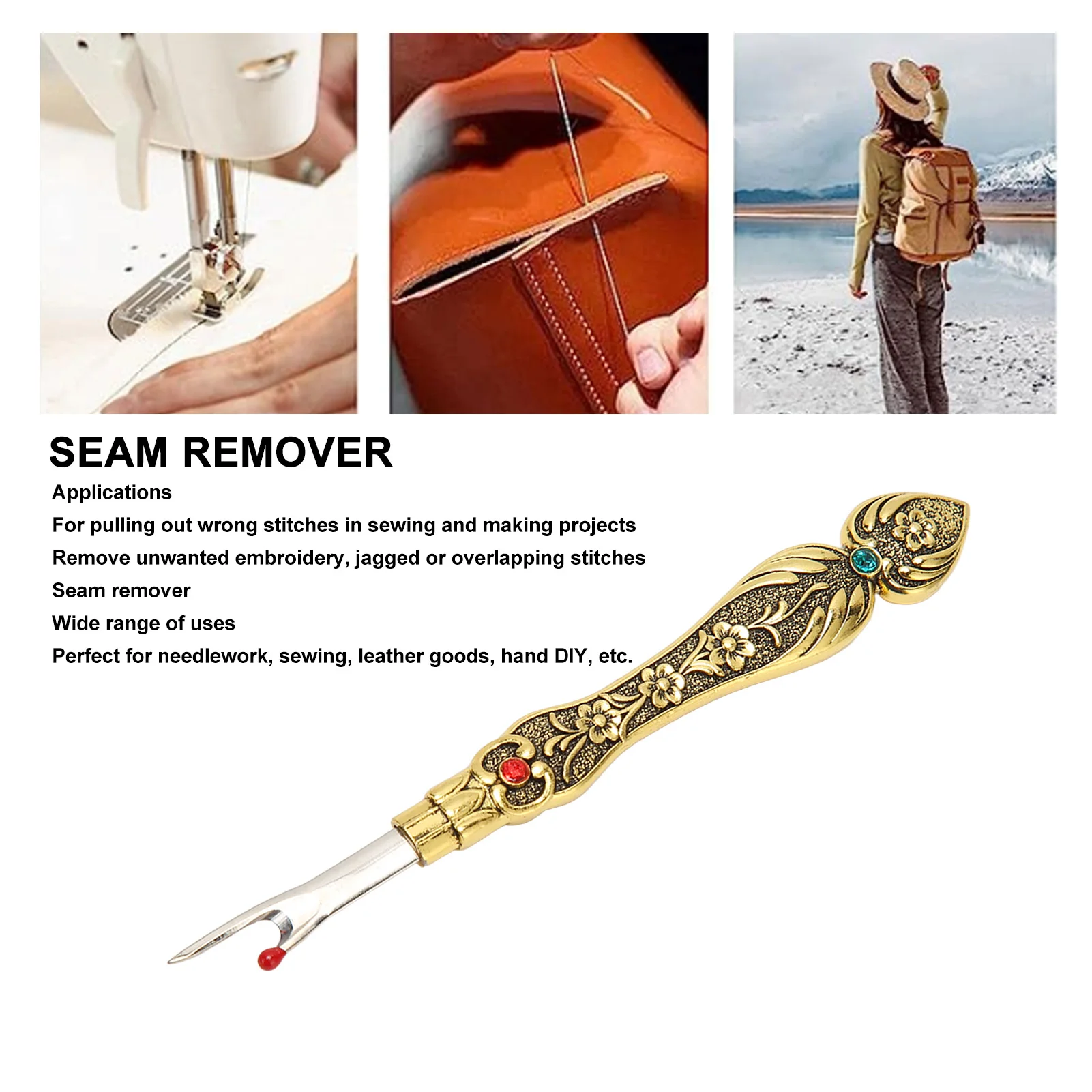 

Retro Daffodils Seam Remover Quickly Removal Exquisite Hand Stitch Remover For Hand DIY Needlework Gold