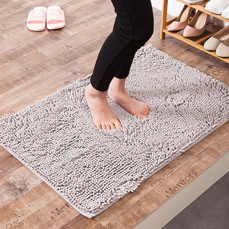 Super Absorbent Bath Mat Floor Mats Chenille Carpet for Shower Bath Anti Slip Rugs Floor Door Mat House Entrance Mats Home Decor