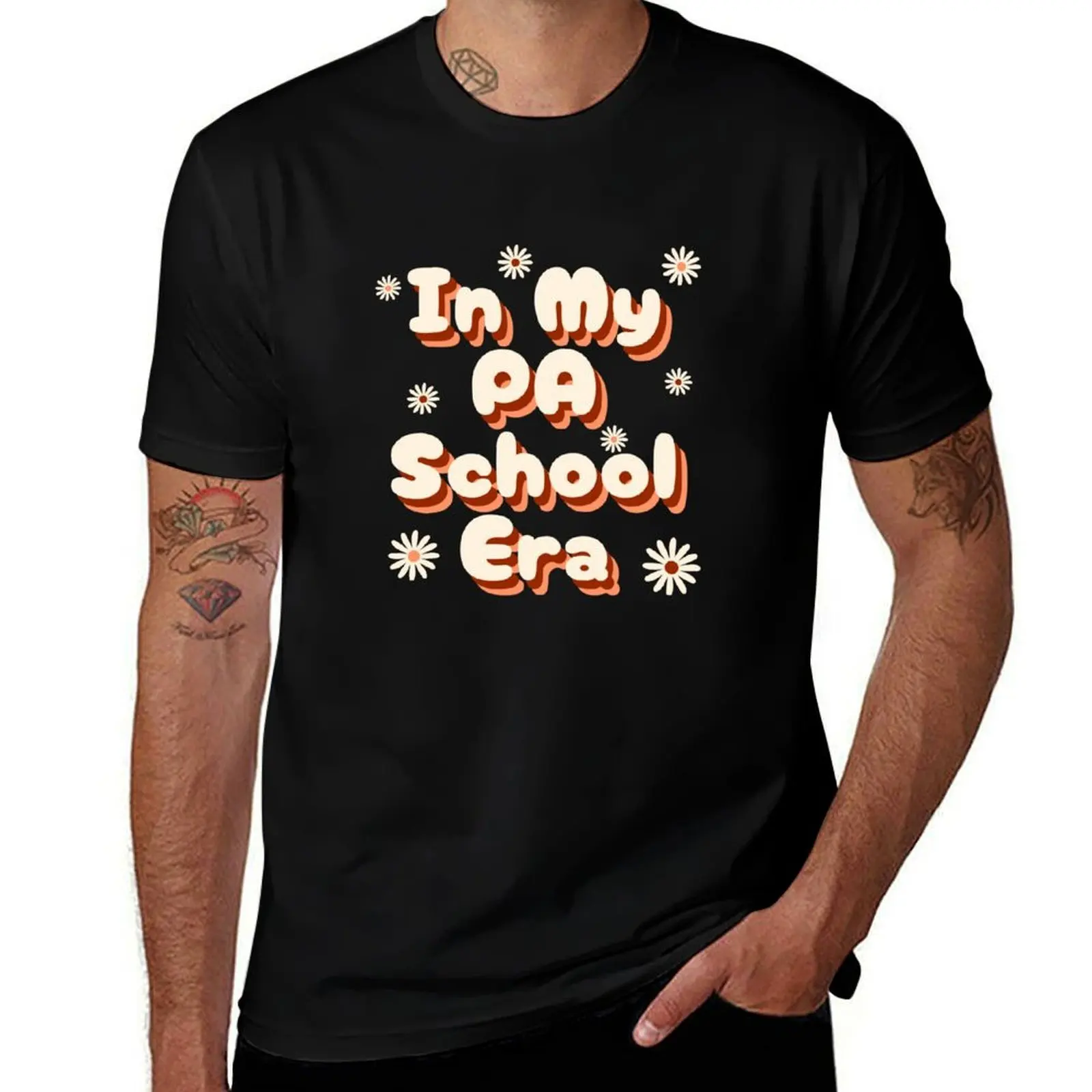

In My PA School Era Groovy Floral Bubble T-Shirt cheap stuff summer top customizeds mens workout shirts