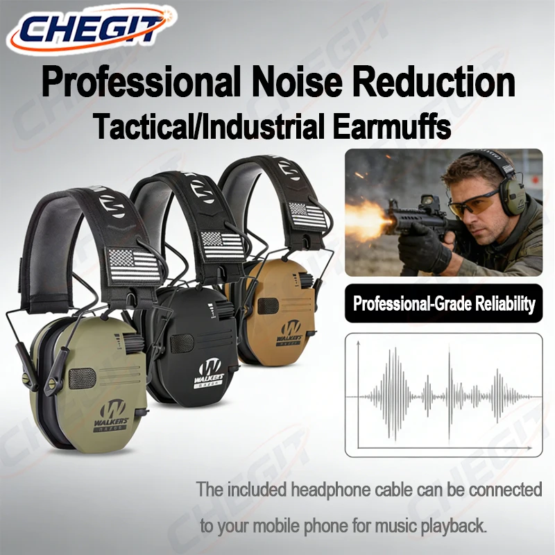 

2026 New Noise Headphones Earmor Ear Plugs Security Protection Foldable Design Music Playback Capability Tactical Accessoires