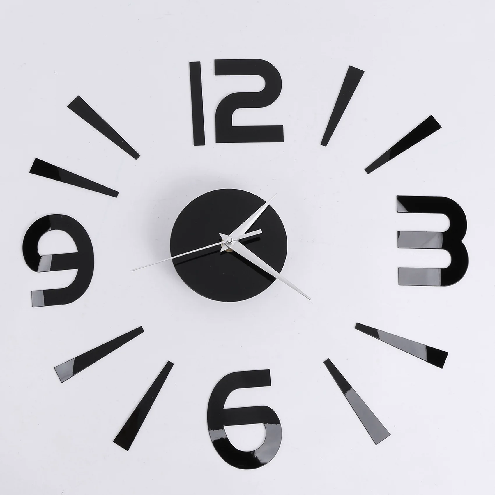 3D Home Decor Quartz Diy Wall Clock Clocks Horloge Watch Living Room Fashion Acrylic Mirror Stickers Black