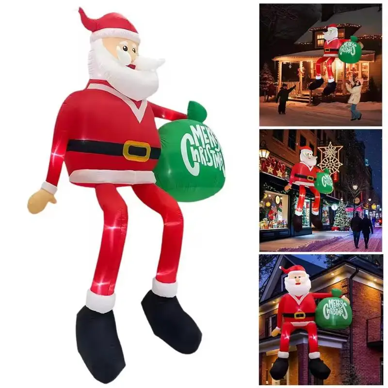 

Рождественские украшения 2,4 м/7,8 футов, надувная игрушка Санта-Клаус на дымоходе, домашний двор, рождественские украшения, светодиодный декор, Рождество Inflata