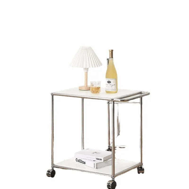 

Middle aged coffee table, sofa side table, metal cart, mobile storage rack