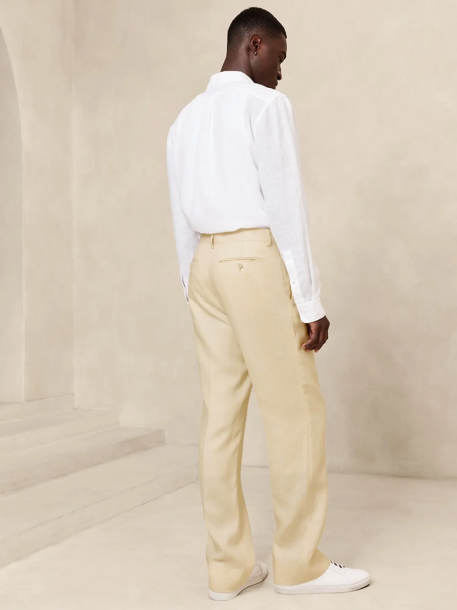 Beige Yellow Linen Smart Casual Men Suit Summer Beach Jacket Prom Elegant Blazer Set Slim Fit 2 Piece Groom Tuxedo Costume Homme