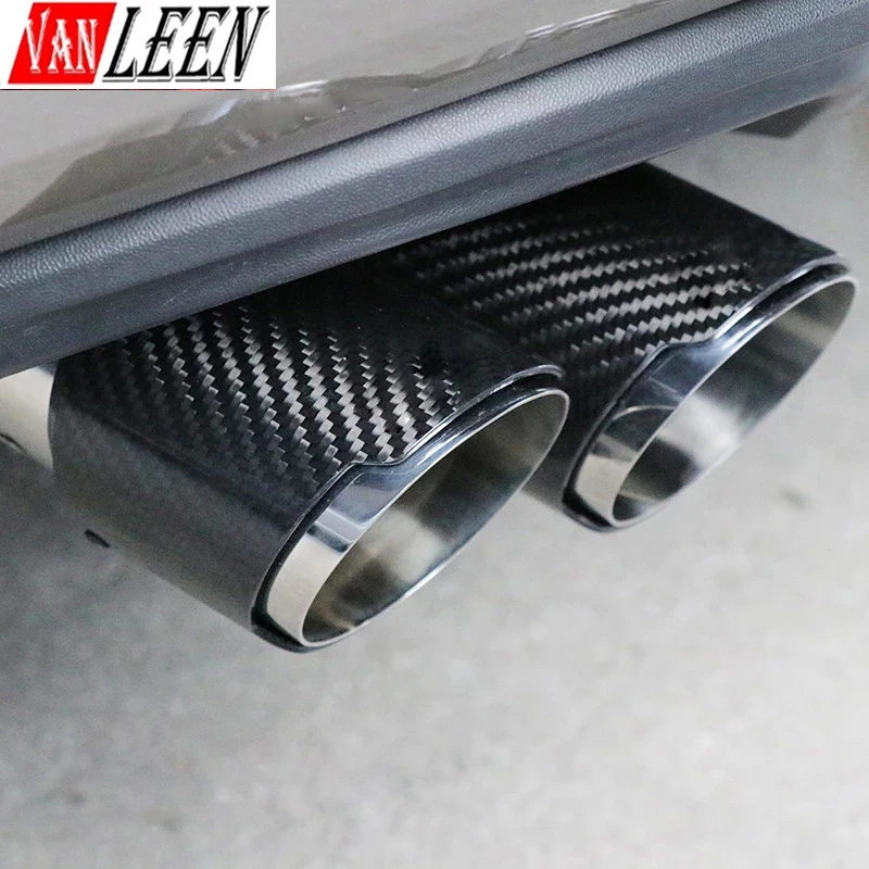 Car Carbon Fiber Exhaust Pipe Tail Muffler Tip for Volkswagen VW Golf 7 MK7 Golf 6 MK6 2009-2016 For Akrapovic