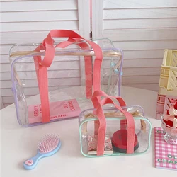 Large Capacity PVC Transparent Swimming Portable Wash Bag For Tourism