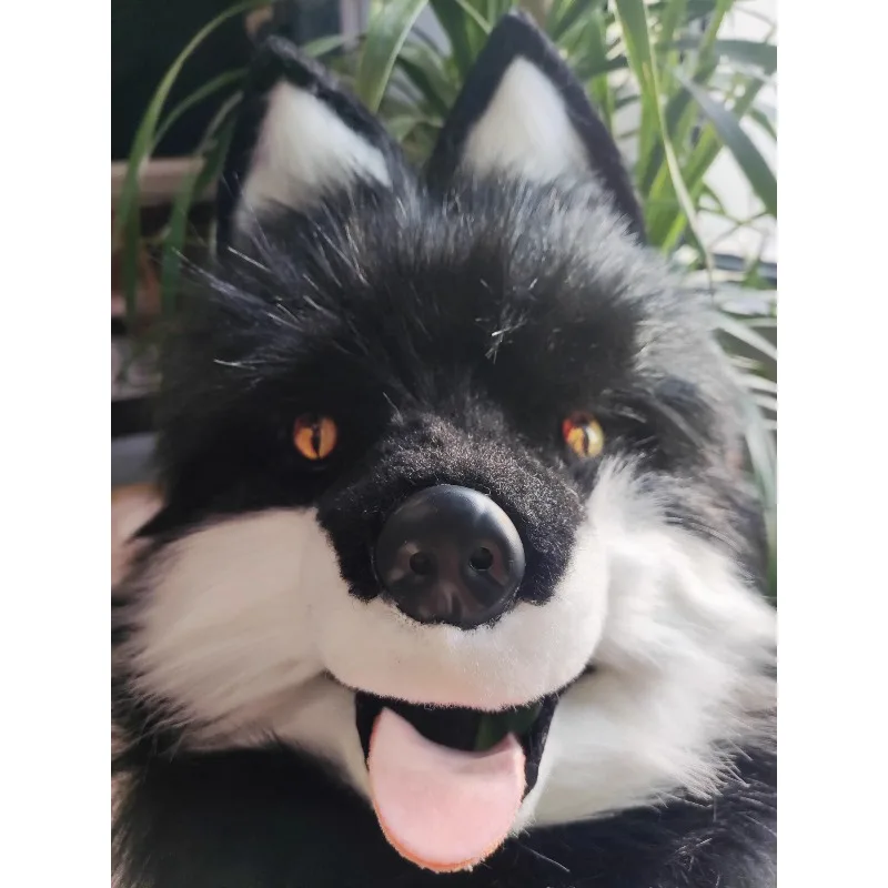 Animal Wolf Mask Cosplay Costume Accessories Furry Faux Fur Dog Fox Full Head Therian Masks Anime Dress Up Party Cosplay Props