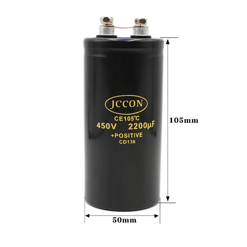 JCCON 450v2200UF 50x105mm MFD Aluminium Bolzen Schraube Audio Filtern Elektrolyt Kondensator 105° CD136 Inverter Aufzug Kondensatoren