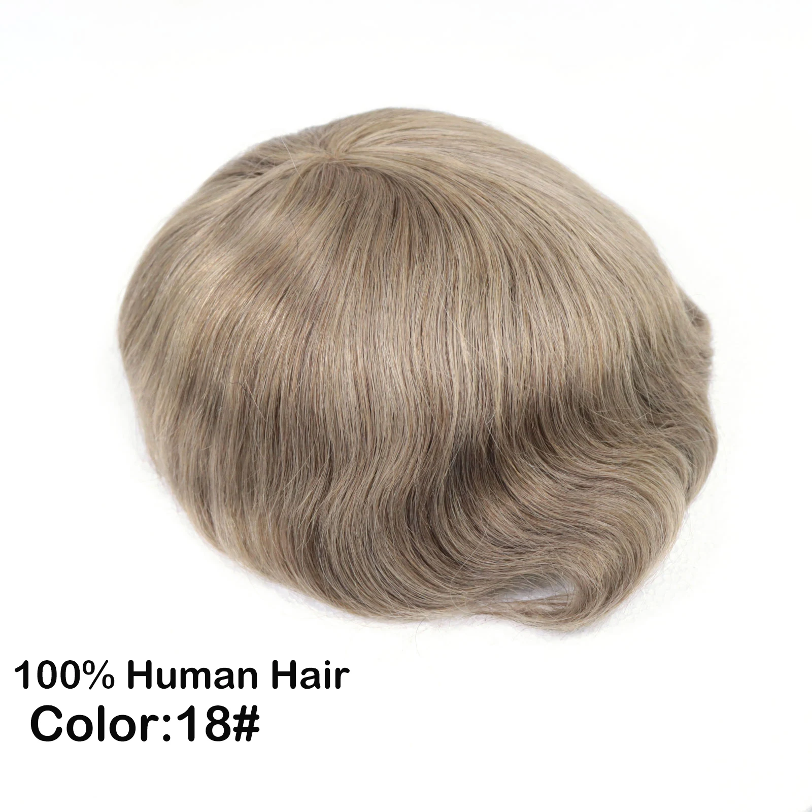 Ash Blonde Mens Toupee Hair System For Men Hair Wig Small Scallop Front Male Topper Brown Hairpiece PU Mono  8x10