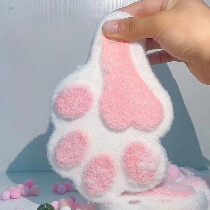 Big Pink Paw Squishy For Kid Adult Giant Furry Cat Paw Sticky Squishy Toys For Stress Relief Super Soft Squeeze Fidget Toy Gift