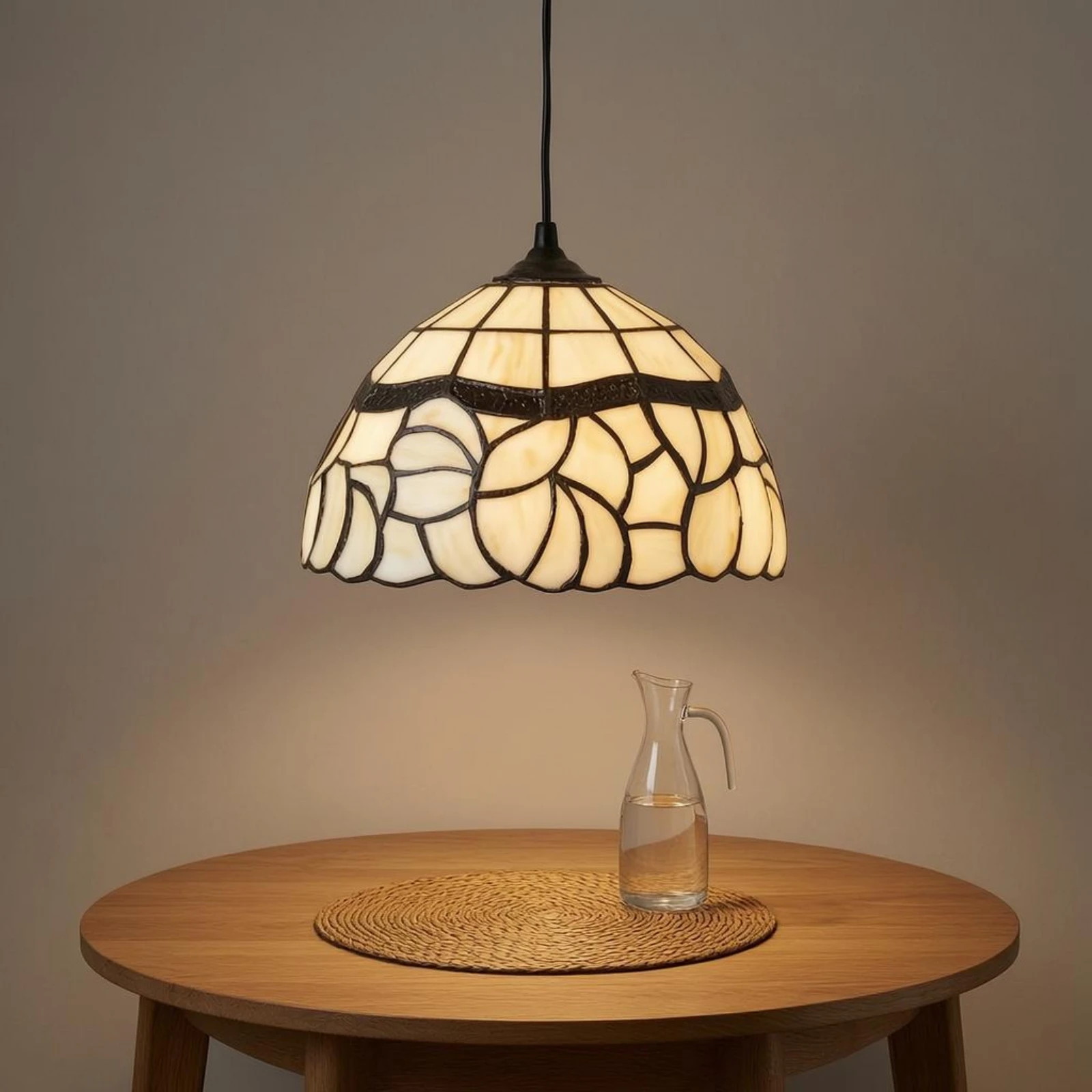 Tiffany Style Lamp Shade Floral Pattern Tiffany Glass Shade Stained Glass Lampshade Flared Home Decor Domed