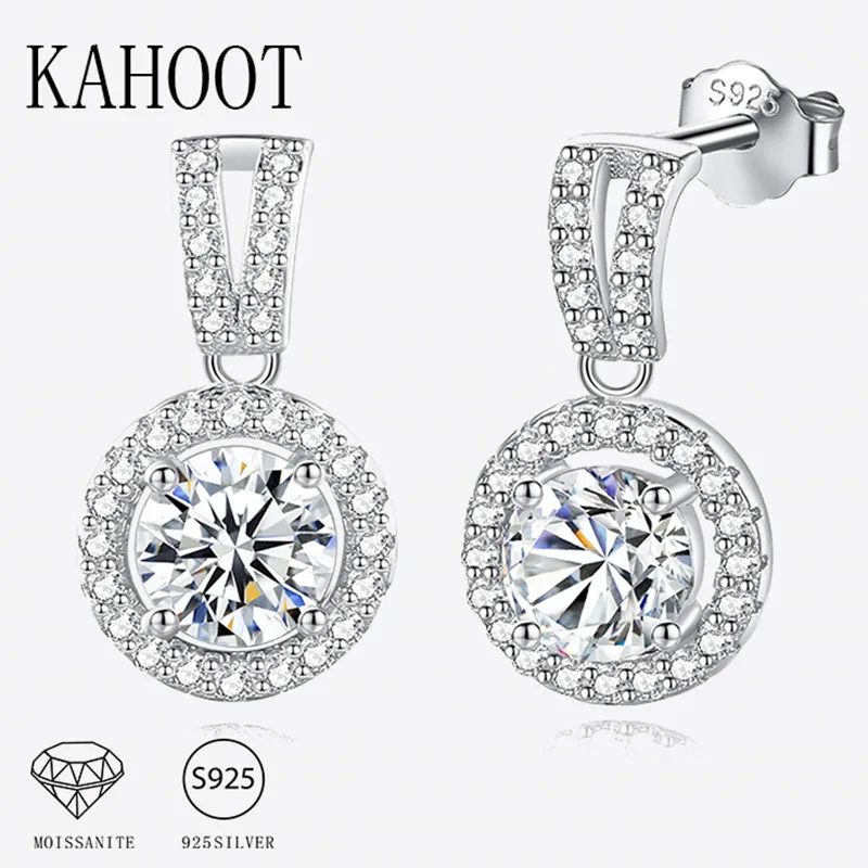 

925 Sterling Silver 1/2 Carat Moissanite Rabbit Round Bag Earrings Cute Casual Luxurious Ladies High Sense Birthday Gift Girl