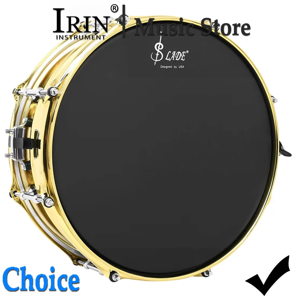 SLADE 14 × 5.5Inch Snare Drum Premium Polyester Film Transparent Drum Skin Snare Drum for Beginner Lover Learning Practice Play