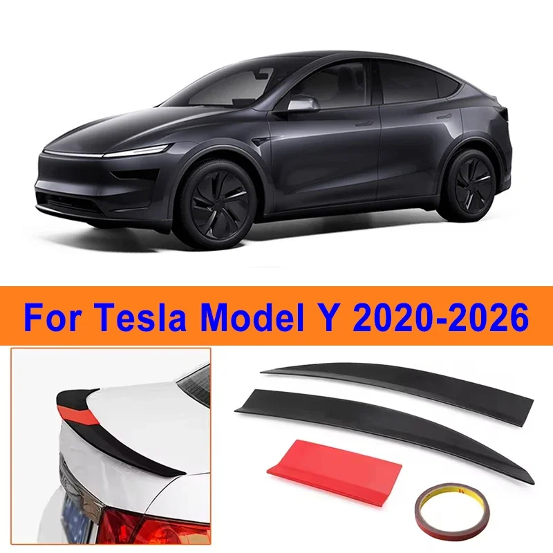 

For Tesla Model Y 2020-2026 3-Section ABS Rear Trunk Spoiler 115-125cm Adjustable Sports Decor Top Wing Car Exterior Parts