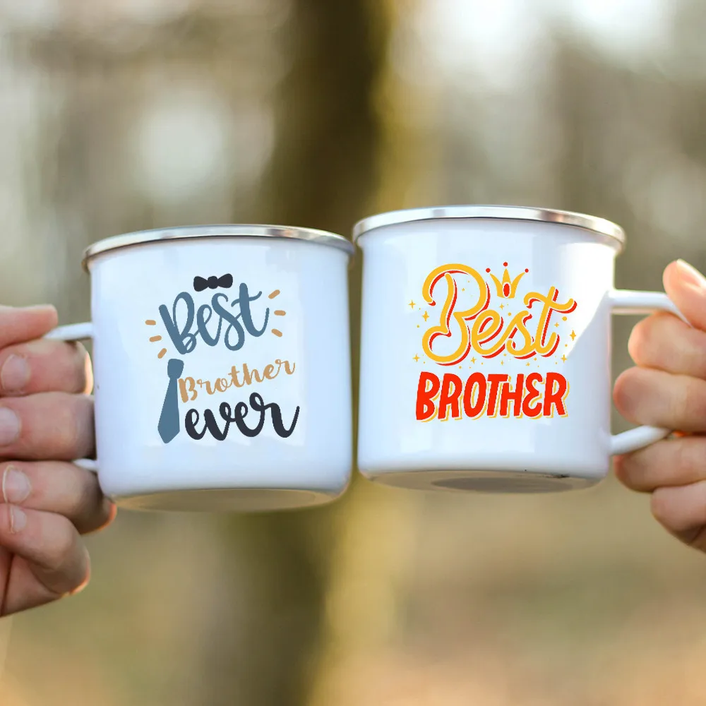 Taza con estampado de Best Brother Ever, tazas de café, taza para leche y chocolate caliente, taza para postres gourmet, tazas esmaltadas para hombre, regalos para amigos hermanos