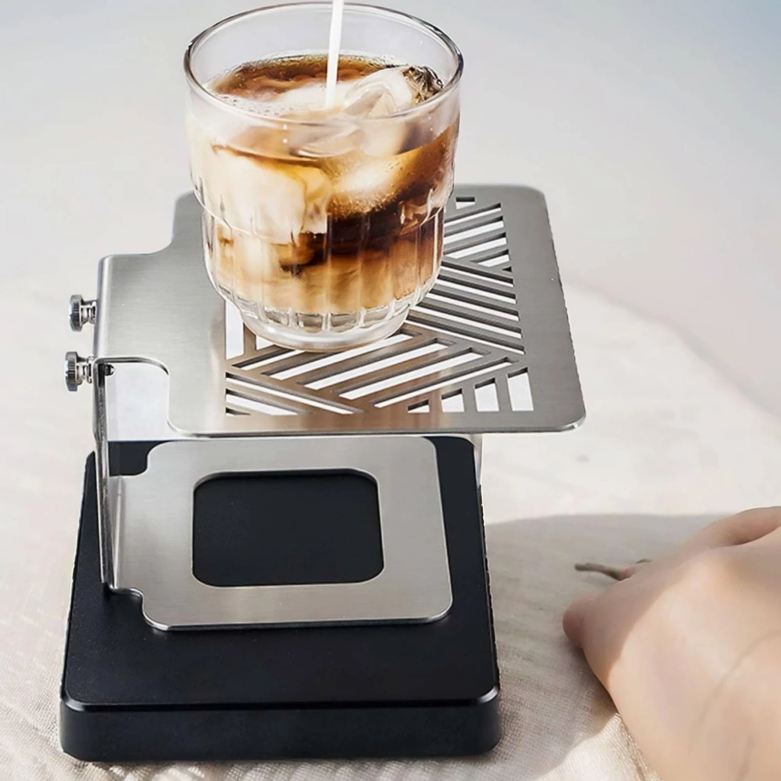 Adjustable Coffee Scale Stand Stable Support Stainless Steel Espresso Stand Coffee Weighing Rack Easy to Clean for Cafe Owners - view 6