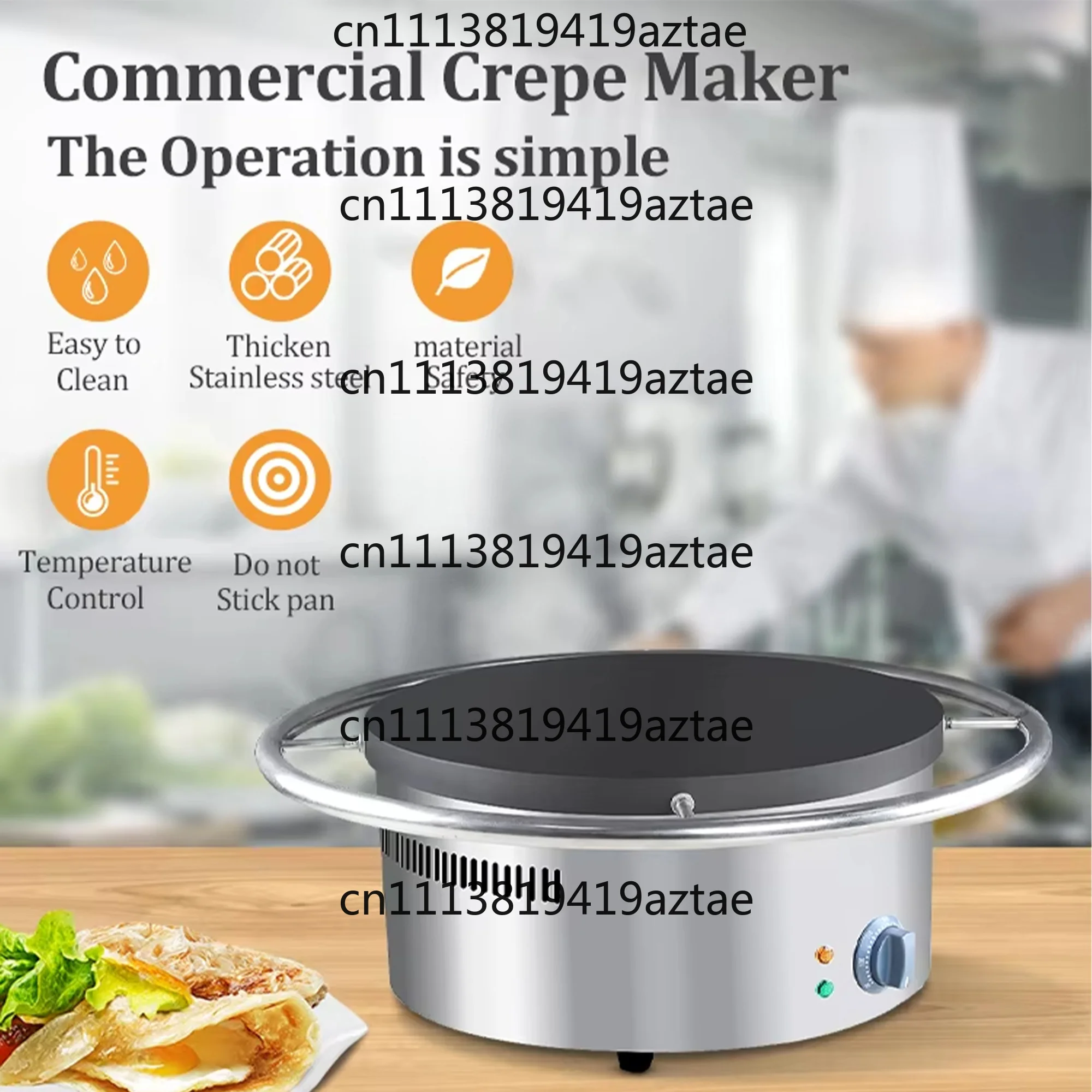 New gn 110V Electric Non-Stick 45m Chinese Crepe Maker Spare Parts Stainless Steel Commercial Crepe Maker