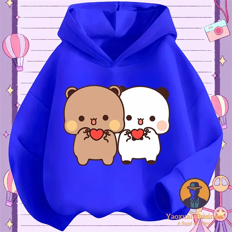 Chique 2025 Yier meninos moletom com capuz fofo desenho animado estampado quente à prova de vento outono inverno moda