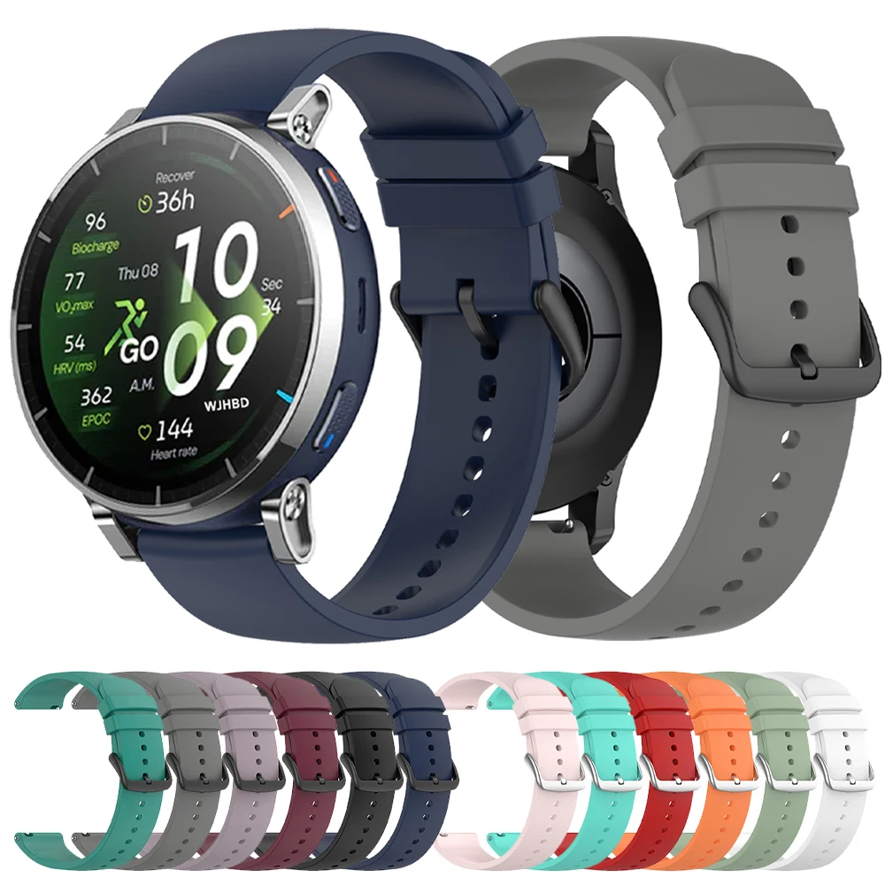 Sport-Silikonarmband 22mm 20mm für Amazfit Active 3 2 Max Premium-Band für Amazfit BALANCE 2 Bip 6 5 3 Weiches Atmungsaktives Armband