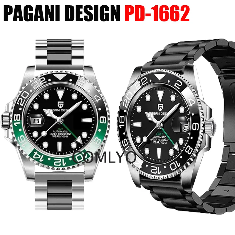 For LPAGANI DESIGN PD-1662 Mechanical Watch Strap Men Metal Stainless Steel Band Luxurious Belt For Women men 20mm