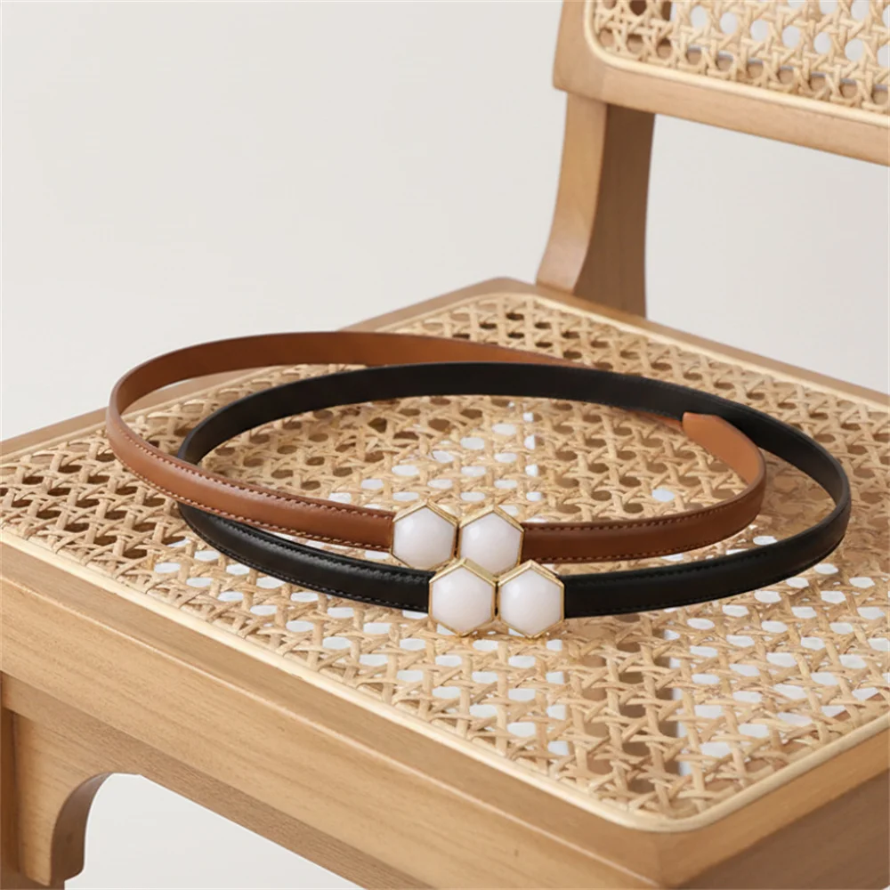 New Design Belts Women's Fashionable Irregular Buckle Leather Belt Versatile Denim Decorative Belt for Ladies Waistbelt