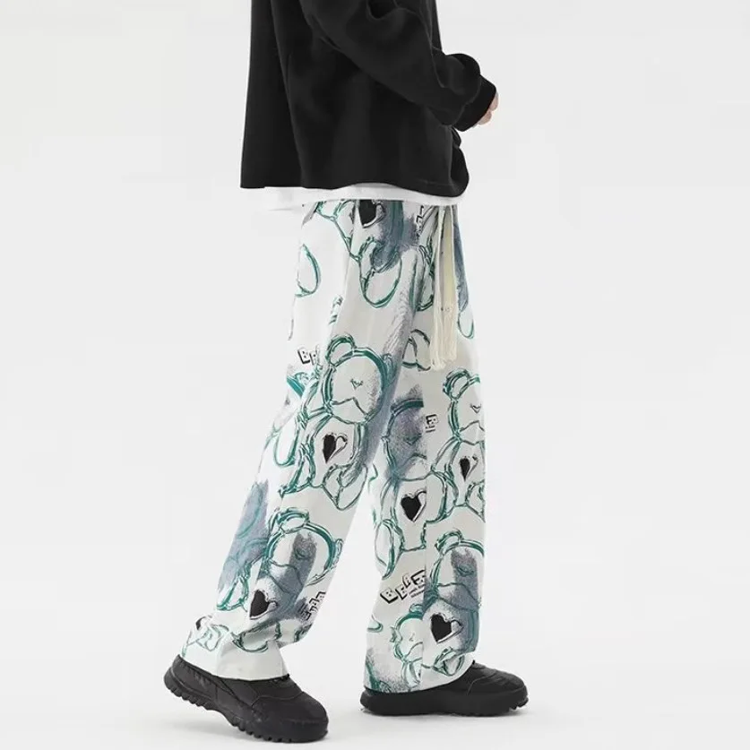 

Men's Clothing Casual New Design Sense Premium Summer Sporty Lightweight Thin Printing Charm Long Pants Straight Leg Comfortable