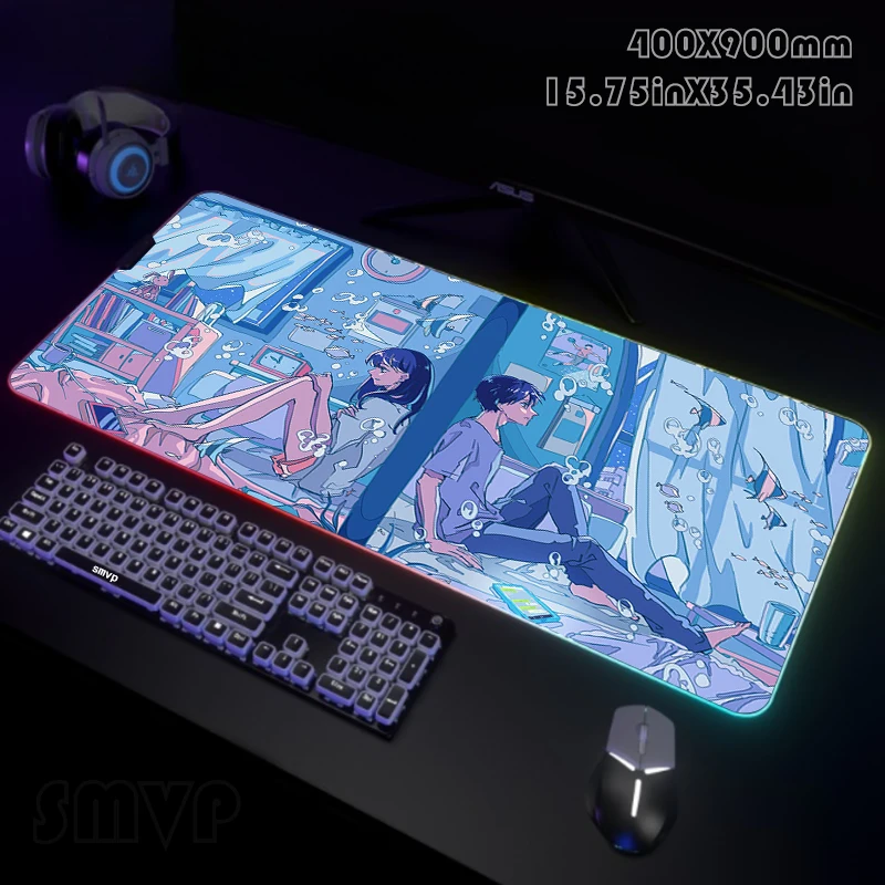 

Большой коврик для мыши RGB XXL, игровой коврик для мыши, коврик для мыши для девочек, игровые коврики для мыши, коврики для клавиатуры, Настольный коврик с подсветкой