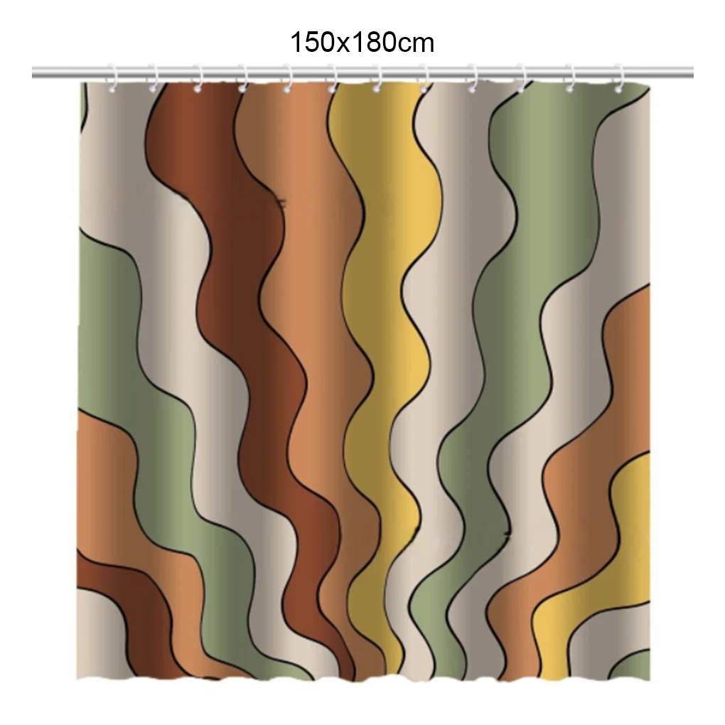 ستارة دش غير من خلال - طلاء مقاوم للماء، سميك للغاية، نسيج ناعم، مصنوع من البوليستر، 150 × 180 سم